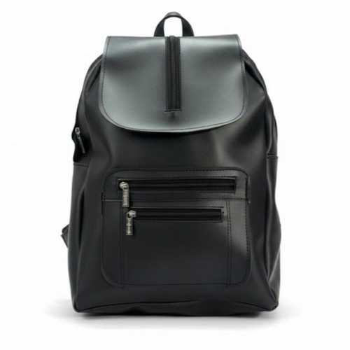 کوله پشتی دانشجویی مشکی چرم اسپرت