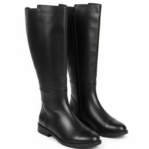 بوت بلند مشکی چرم (مدل امپراطور)