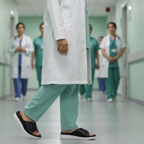 صندل طبی مشکی مدل بغل دوخت (  لژ طبی)