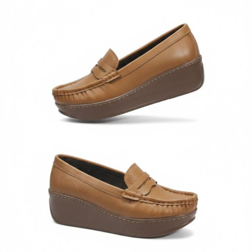 کفش زنانه طبی پزشکی رنگ عسلی(مدل پانتوف)