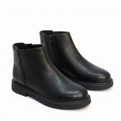 بوت مشکی  چرم بغل زیپ (مدل کلاسیک)